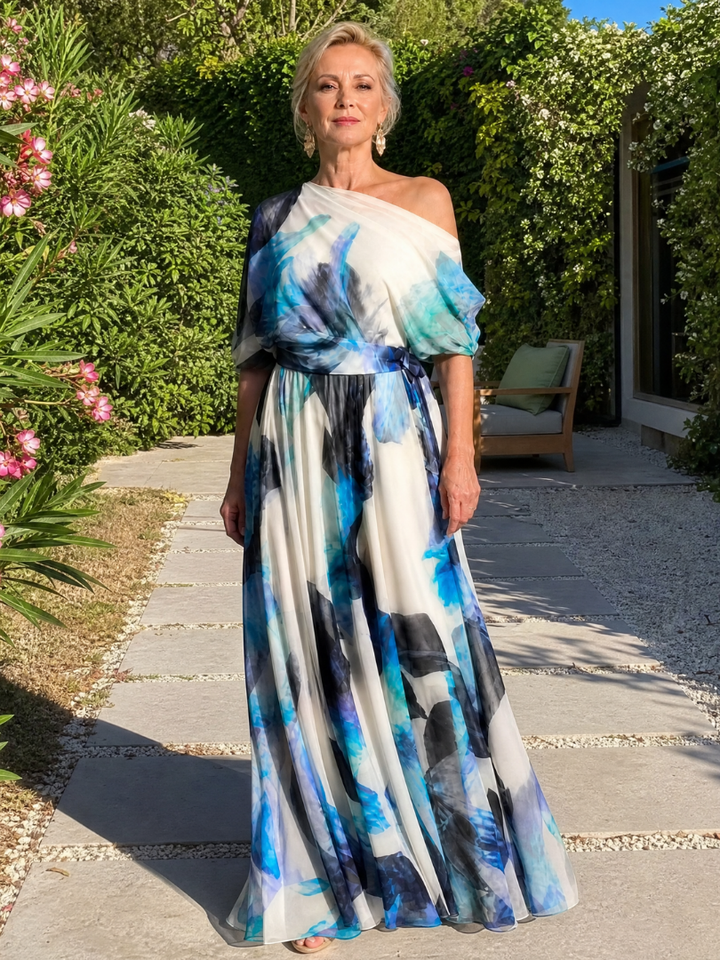 Lysanthe | Off Shoulder Floral Print Maxi Dress