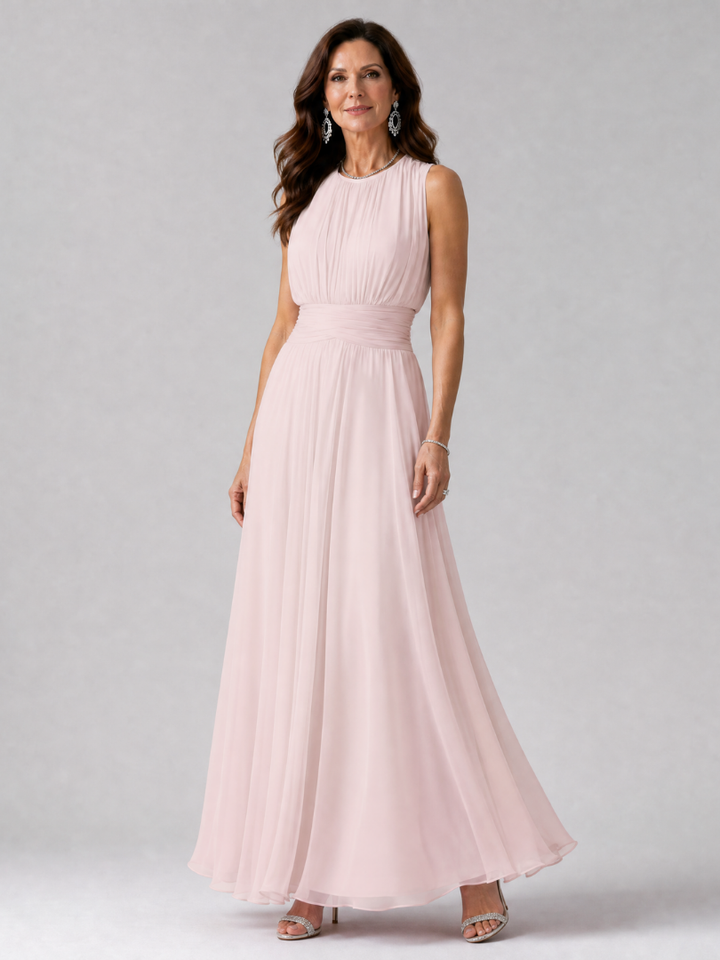 Simran | Sleeveless Gathered Waist Midi Dress