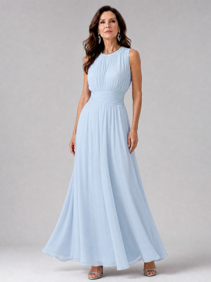 Simran | Sleeveless Gathered Waist Midi Dress