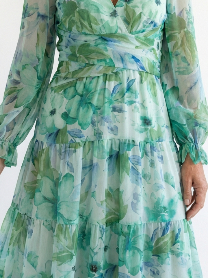 Althea | Long Sleeve Floral Maxi Dress