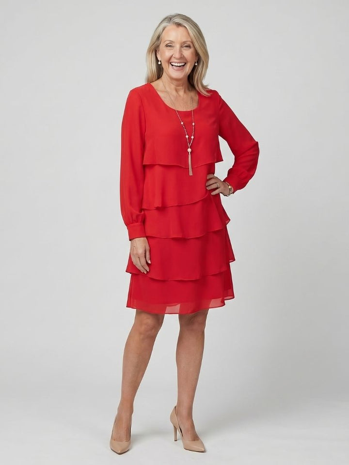 Kirax | Clean Layered Knee Length Dress