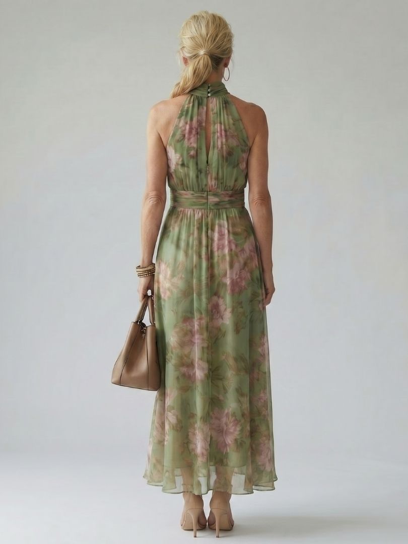 Mirelle | Gathered Halter Midi Dress Julia & Anne Dress Co. Mirelle | Gathered Halter Midi Dress Julia & Anne Dress Co.