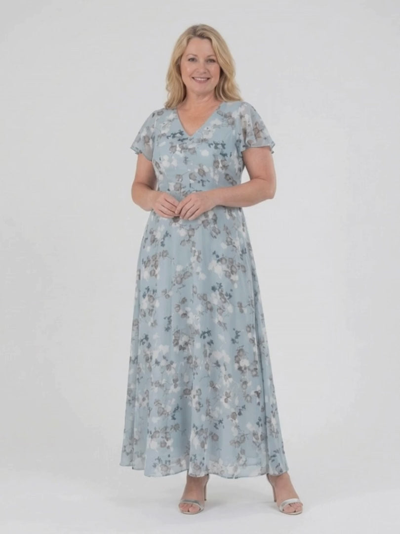 Ismeria | Floral Chiffon Maxi Dress